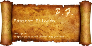 Pásztor Filomén névjegykártya